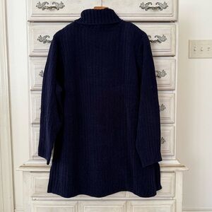 Express Tricot Vintage Navy Chenille Turtleneck